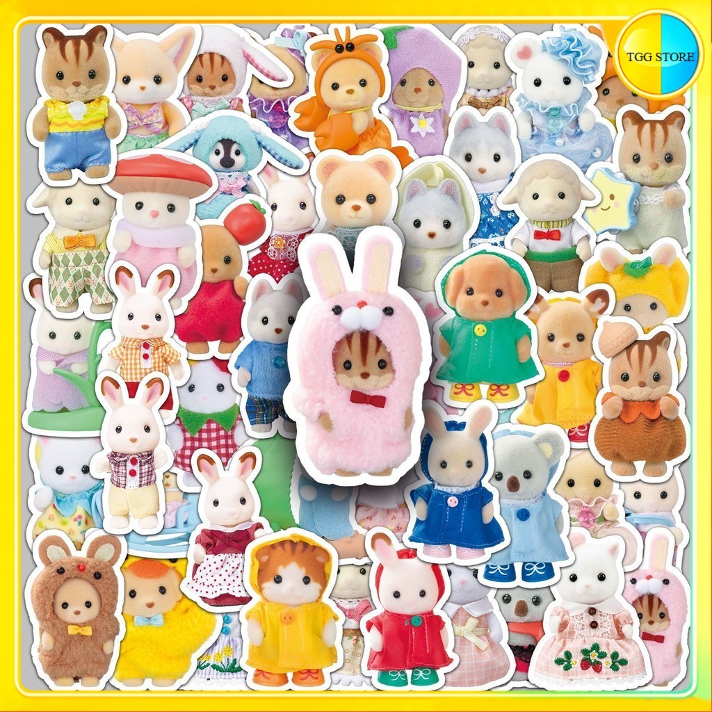 🚚พร้อมส่ง🚚 51แบบ Sticker การ์ตูน ซิลวาเนียน แฟมิลี่ anthropomorphic animal SYLVANIAN FAMILIES