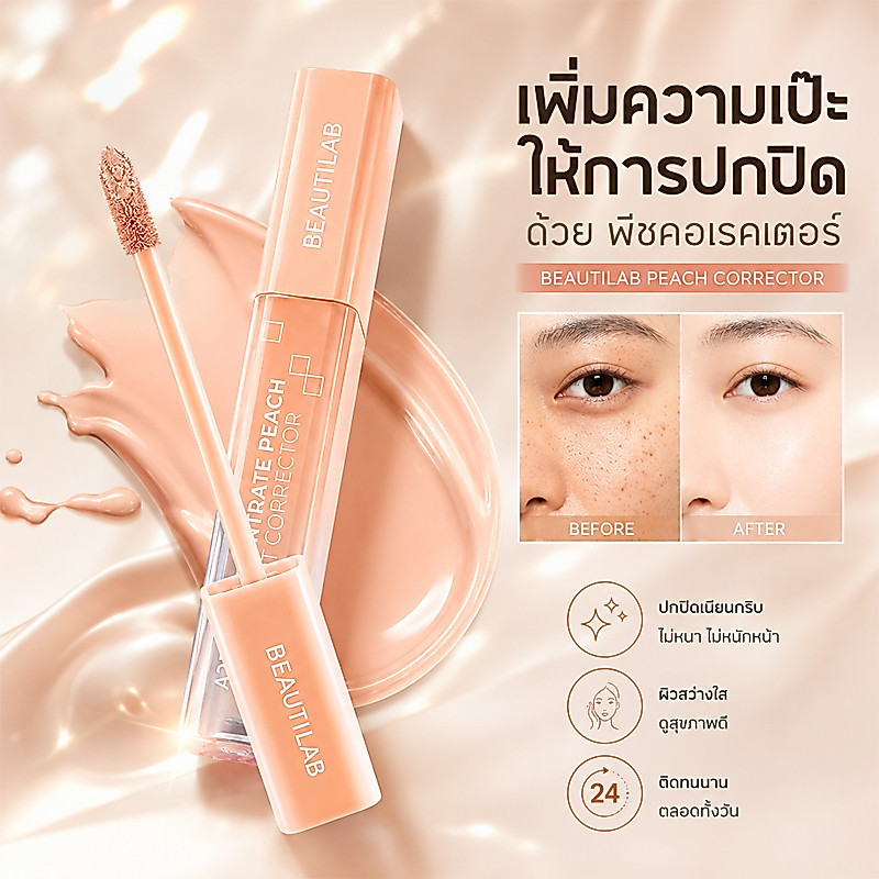 BEAUTILAB A2P Retouch Brightening CONCEALER&Peach Corrector CONCEALER คอร์เรคเตอร์สีพีช ปกปิดรอยคล้ํ