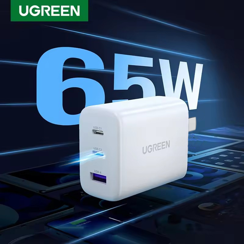 UGREEN 65W PD Charger QC4.0 3.0 Type C PD Charger Plug สําหรับ iPhone Macbook แล็ปท็อป Xiaomi Huawei