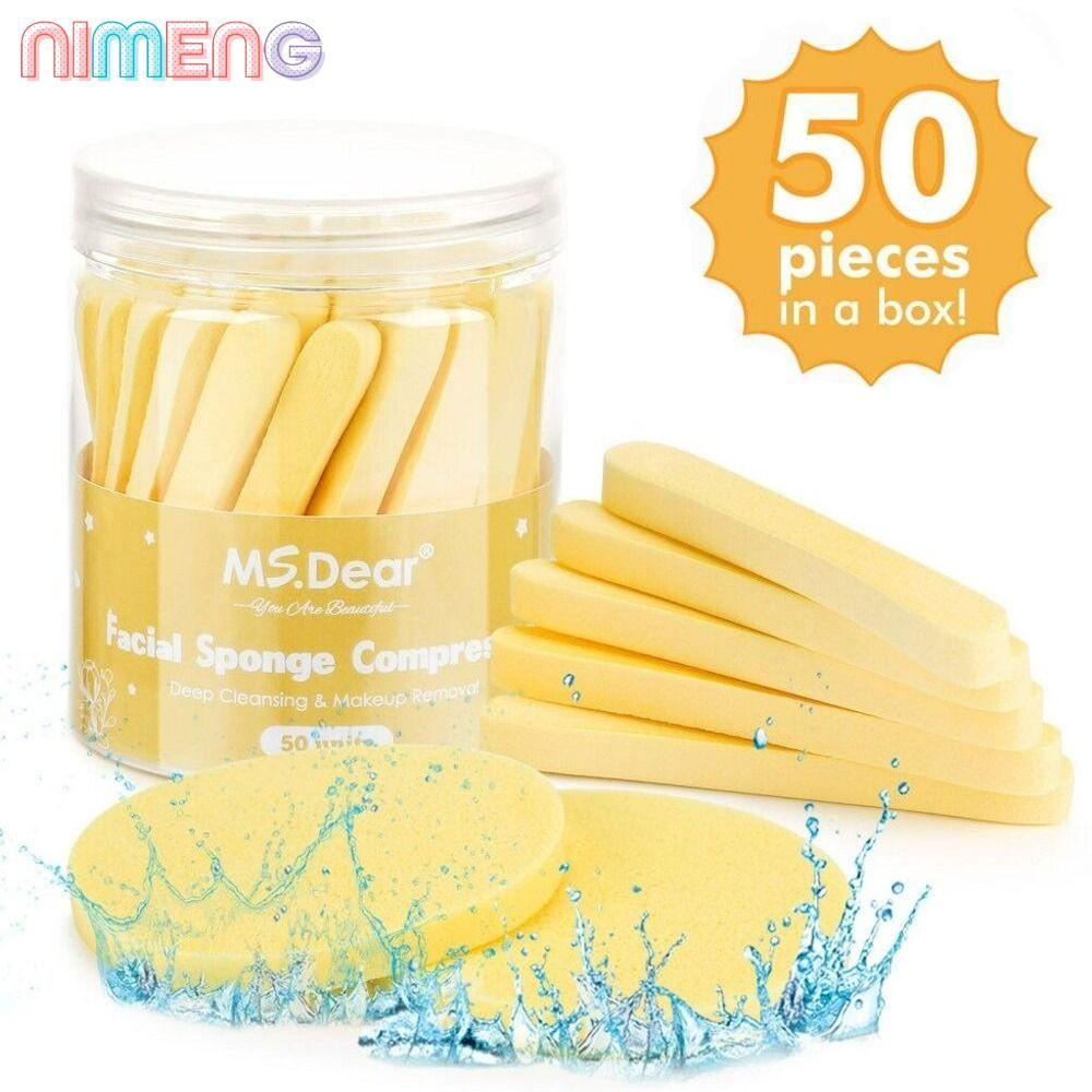 NIMENG 50 ชิ้น/เซ็ตฟองน้ําล้างหน้าเครื่องมือดูแลผิวแต่งหน้ากําจัดแผ่นทําความสะอาดความงาม