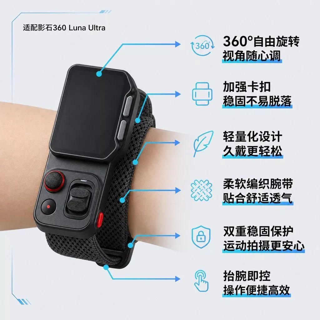 สายรัดข้อมือและสายคล้องคอสำหรับ Insta360 LunaUltra thumbnail 5