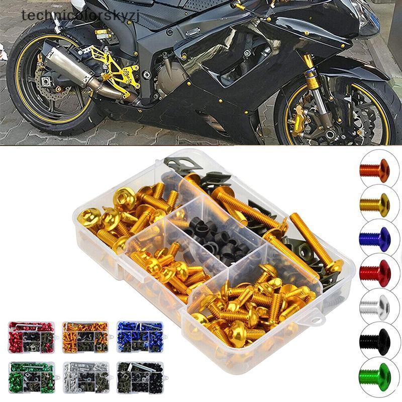 TECH 177PCS รถจักรยานยนต์ CNC Alloy Fairing Bolt สกรู Nut ชุดสําหรับ GSXR 600 750 1000 K1-K8 Z750 Z9