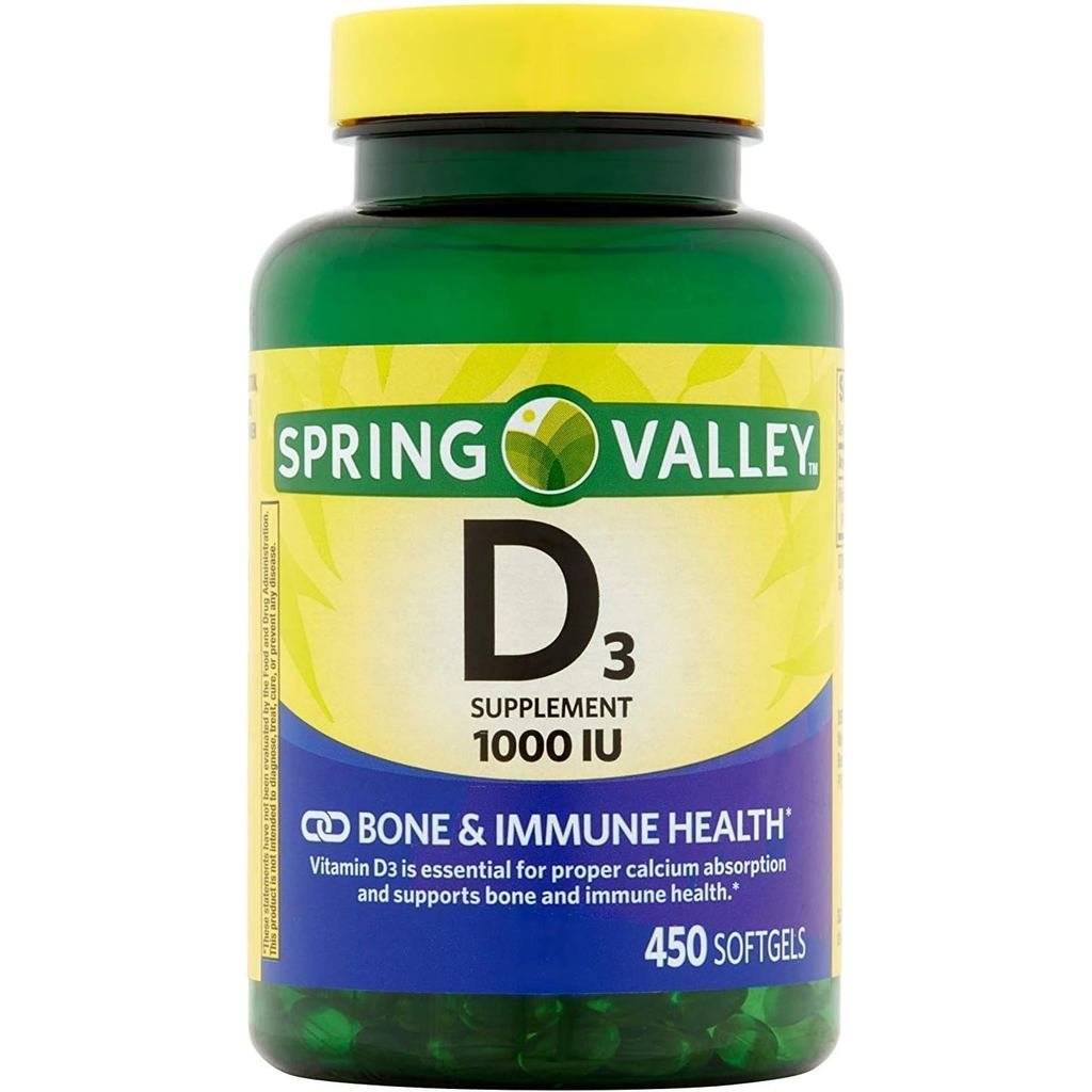 Spring Valley D3 1000 IU 450 ซอฟท์เจล