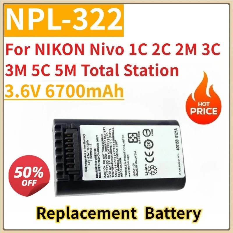 ใหม่เปลี่ยนแบตเตอรี่ 3.6V 6700mAh NPL-322 สําหรับ NIKON Nivo 1C 2C 2M 3C 3M 5C 5M สถานีรวม