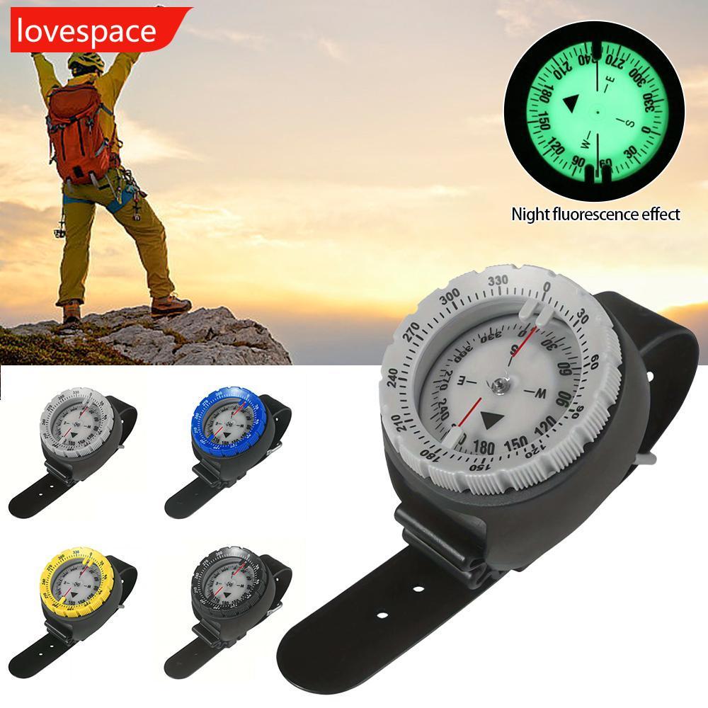 LOVESPACE กลางแจ้ง Professional ดําน้ํา Luminous เข็มทิศสายคล้อง Strong Magnetic 50M นาฬิกากันน้ําดํ
