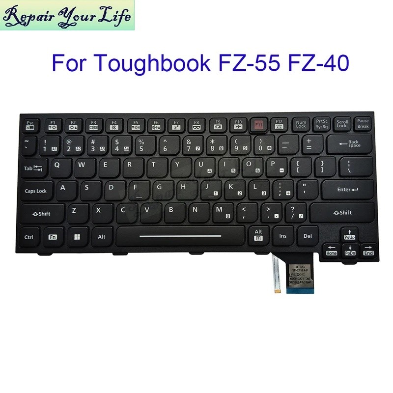 US UK แป้นพิมพ์ญี่ปุ่น Backlit สําหรับ Panasonic Toughbook FZ-55 FZ-40 FZ-55C0618VM PAM24B13USJ8141 
