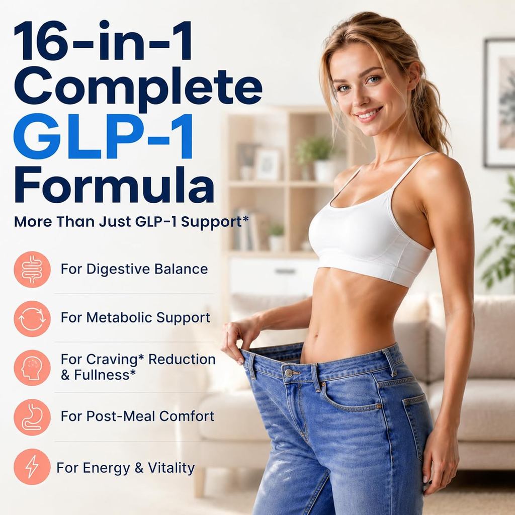 GLP-1, GLP-1 อาหารเสริมสําหรับผู้หญิงและผู้ชาย, GLP1 Probiotic Complex with Prebiotic, EGCG & Hops, 