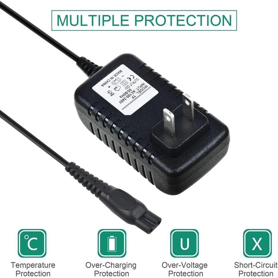 อะแดปเตอร์ชาร์จไฟ AC เข้ากันได้กับเครื่องโกนหนวด Philips Norelco Aquatec AT830 AT830/41 AT815