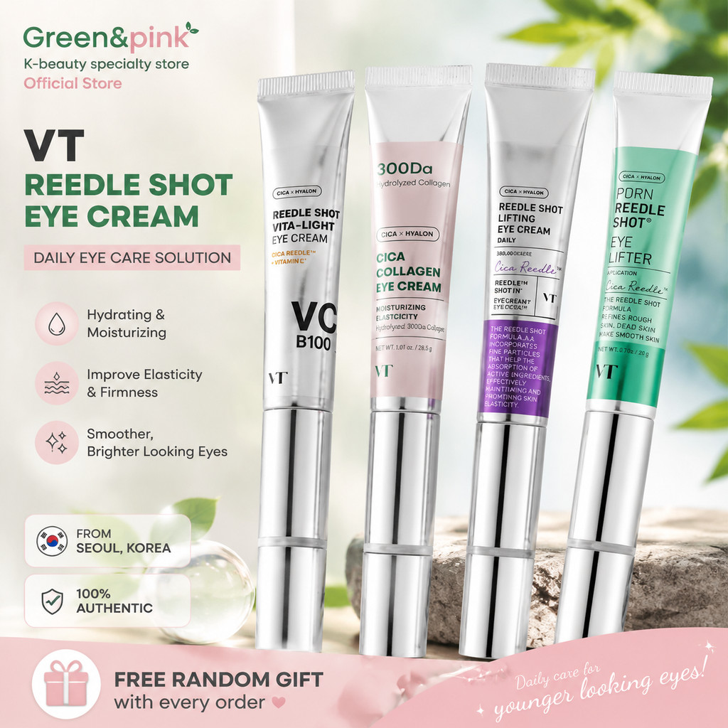 VT 4-in-1 Anti-Aging Eye Cream Pack 15ml แต่ละวิตามินซีคอลลาเจน PDRN Lifting Serum Moisturizer ขจัดค
