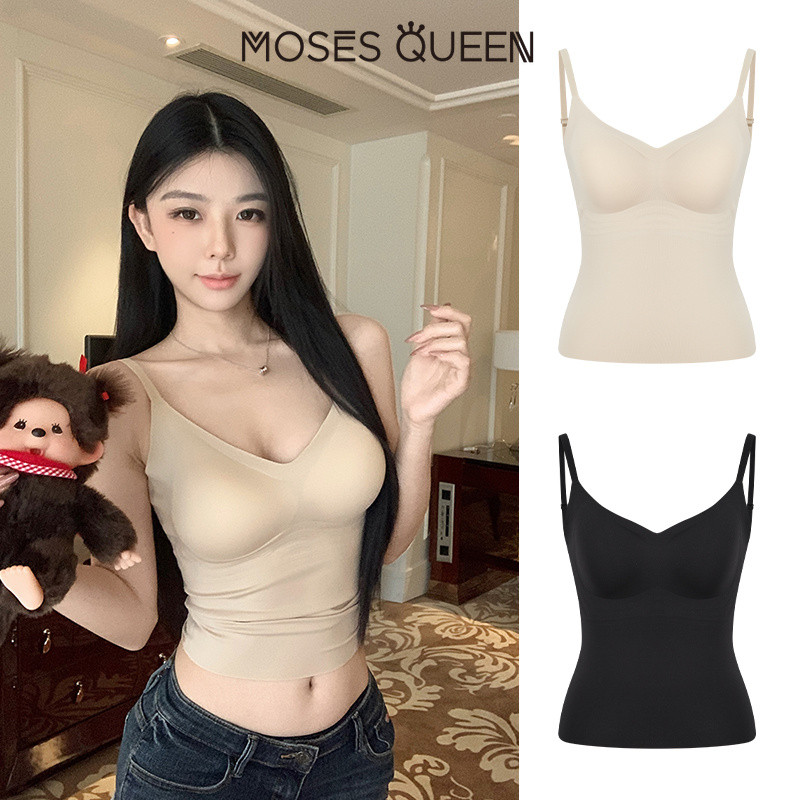 MOSESQUEEN โมเสสควีน บราเลตต์ ไร้รอยต่อ เงียบ พร้อมถ้วยฟองน้ํา ใส่เป็นชั้นในใต้เสื้อผ้าแล้วสวมชั้นนอกเพื่อสร้างคอนทัวร์หลังสวย #63350