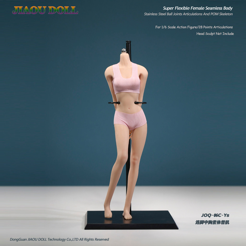 JIAOU DOLL 1/6 Scale ทหารหญิง Body Big Breast เหล็กกระดูก Action Figure รุ่นทหารอะไหล่ Assembly