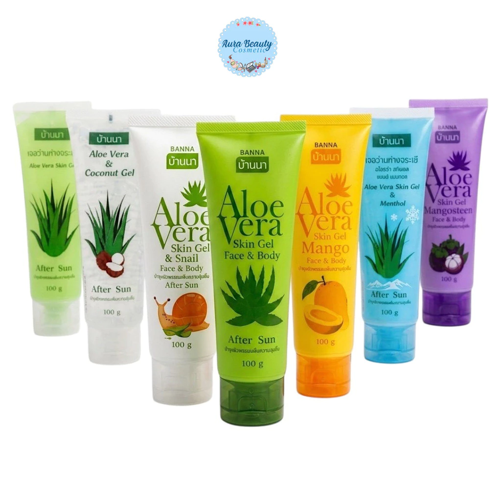 Banna Aloe Vera Gel 100 ml เจลว่านหางจระเข้ 6 สูตร 1 หลอด