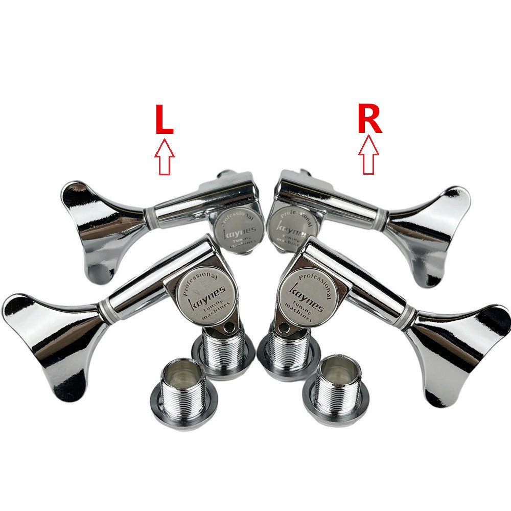 KAYNES 1:18 Ratio Headstock ปิดผนึกไฟฟ้าเบสกีตาร์หัวเครื่องจูนเนอร์ปิดกีตาร์ปรับแต่งคีย์หมุด DJ242 Chrome Silver