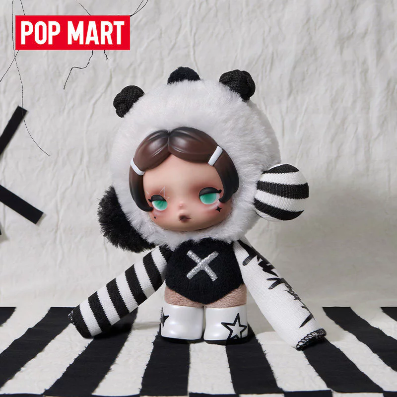 POPMART POPMART SKULLPANDA Dont Want to Series ตุ๊กตาผ้ากํามะหยี่จี้ Mystery Box