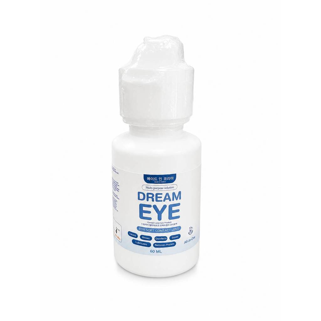 Dream eyeน้ำยาคอนแทคเลนส์ 3in1(แถมตลับฆ่าเชื้อ) แบบ3in1 ใช้ ล้าง หยอด แช่ ได้ในขวดเดียวขนาด40ml.(ใช้
