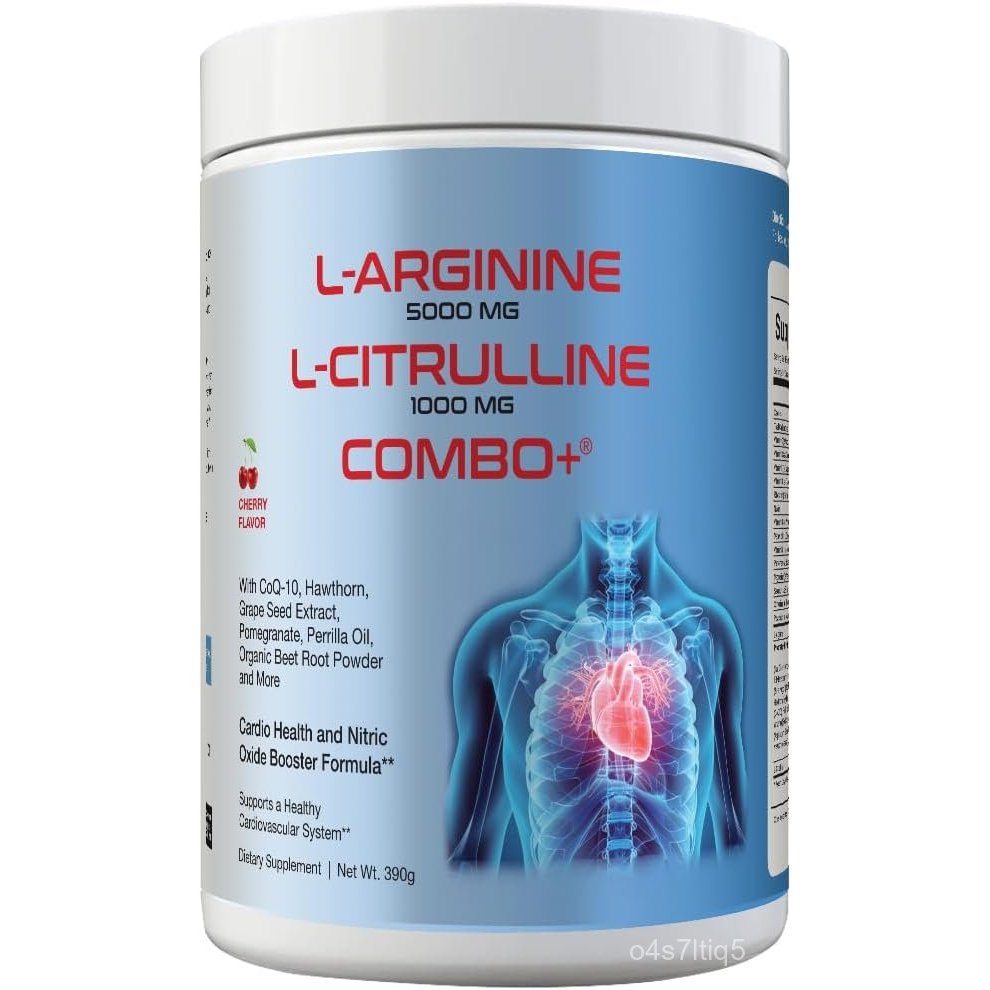 L-Arginine 5000mg & L-Citrulline 1000mg Combo+® - Cherry, 30 Servings, 390g Nitric Oxide Booster Dri