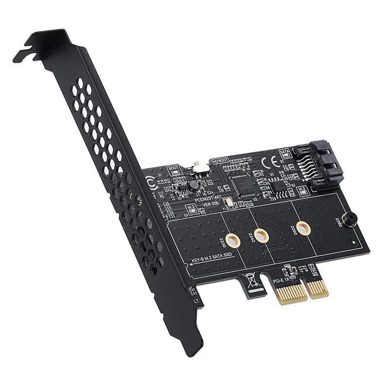 การ์ดอะแดปเตอร์ PCI-e เป็น SATA3.0+M.2 NGFF|6Gbps|ชิป ASM1061|เหมาะสําหรับการขยายฮาร์ดดิสก์เดสก์ท็อป