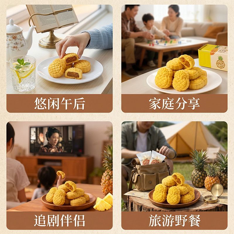 Taiwan Master Hand-Made] Golden Diamond Pineapple Cake Container กล่องเหล็ก Pulp Fiber Afternoon Tea