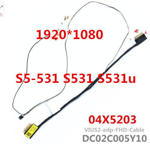 สาย LCD หน้าจอ DisplayPort สายเคเบิลสําหรับ Lenovo s5-531 s531 s531u dc02c005y10