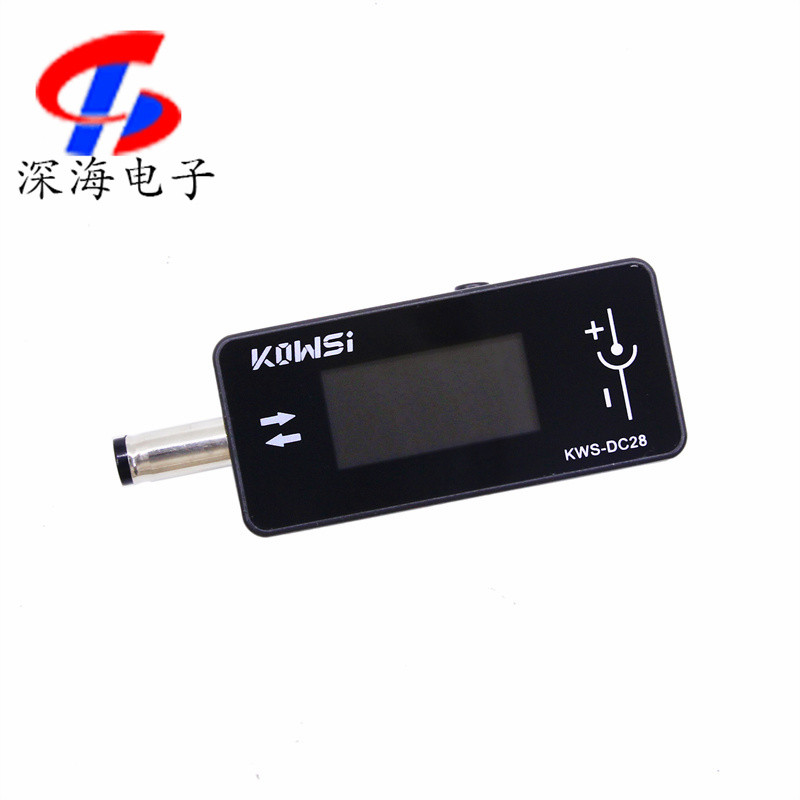 KWS-DC28 เครื่องตรวจจับการชาร์จรองรับ 12A High Current DC5525 อินเทอร์เฟซโวลต์มิเตอร์ Power Meter
