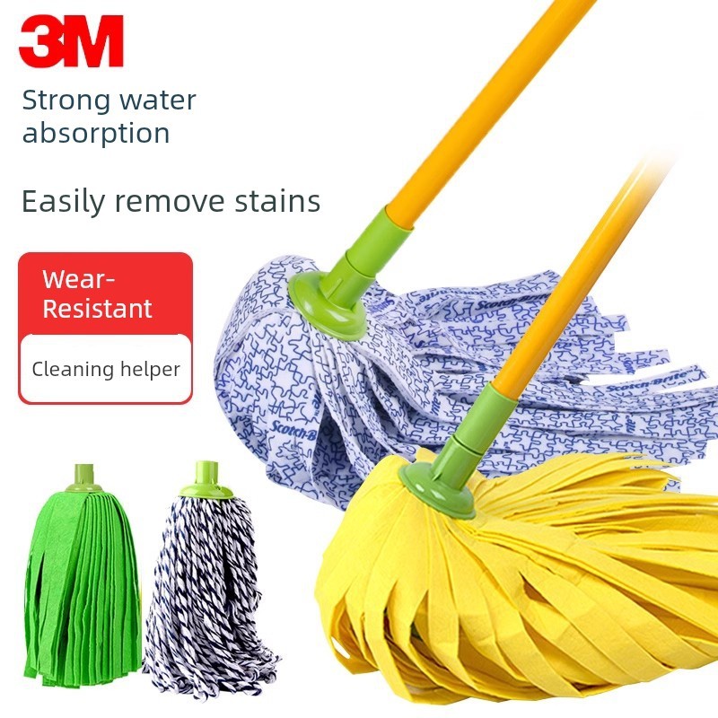 ผ้าถูพื้น 3m ผ้าถูพื้น 3M Sigao Mop Head One Mop ทําความสะอาดการดูดซึมน้ําประเภทเปลี่ยนผ้าไม่ทอสวมใส