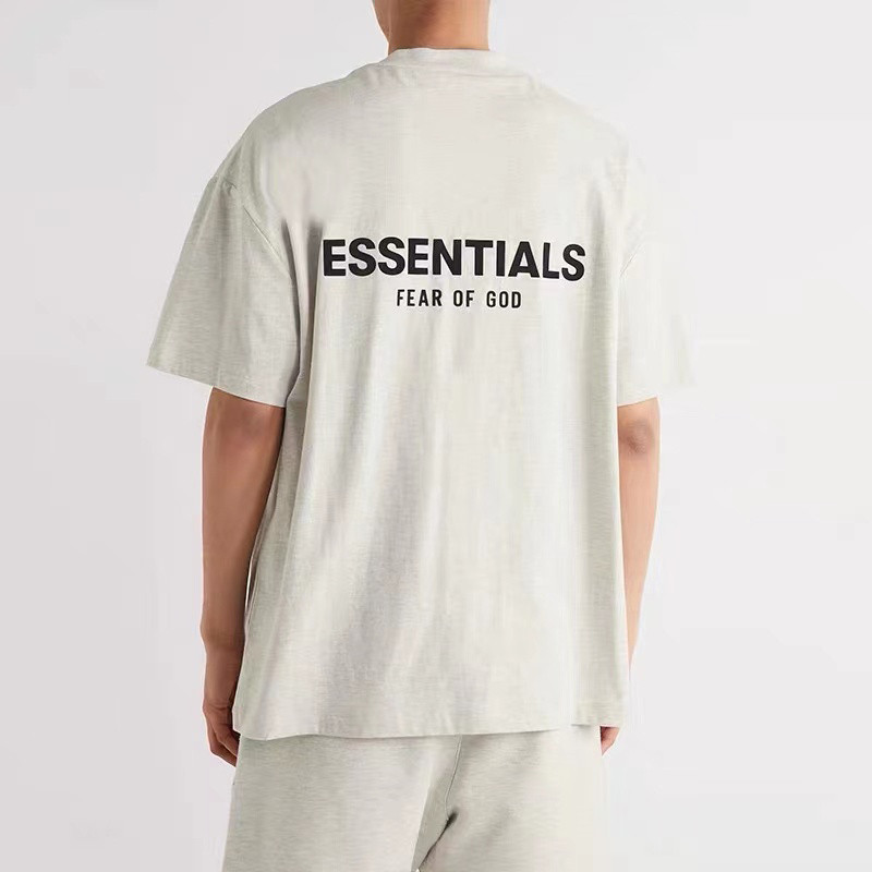 FEAR OF GOD DOUBLE LINE ESSENTIALS STREET AMERICAN RETRO เสื้อยืดคอกลมพิมพ์ลายผ้าฝ้าย