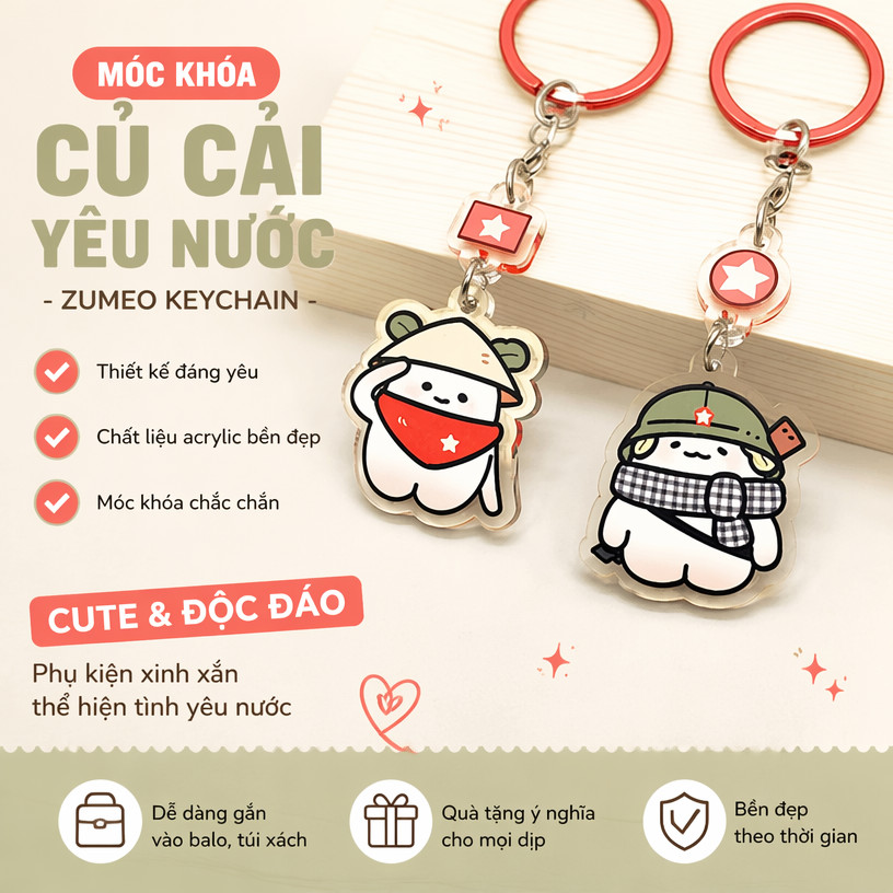 [ZUMEO] Patriotic Radish KEYCHAIN - Radish KEYCHAIN nlp