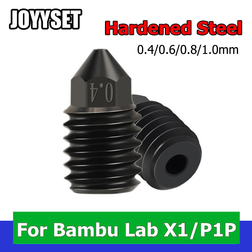 3D Printer Accessories Nozzle for Bambu Lab P1S X1 1.0-0.4MM Hardened Steel Hotend Nozzles for Bambu