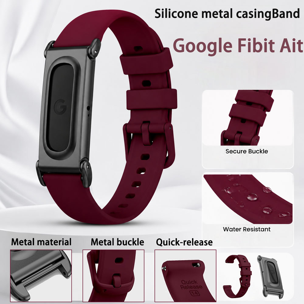 ซิลิโคนปลอกโลหะสําหรับ Google Fitbit Air Band เปลี่ยนห่วงสายรัดข้อมือฟิตเนส Tracker Band สําหรับ Goo