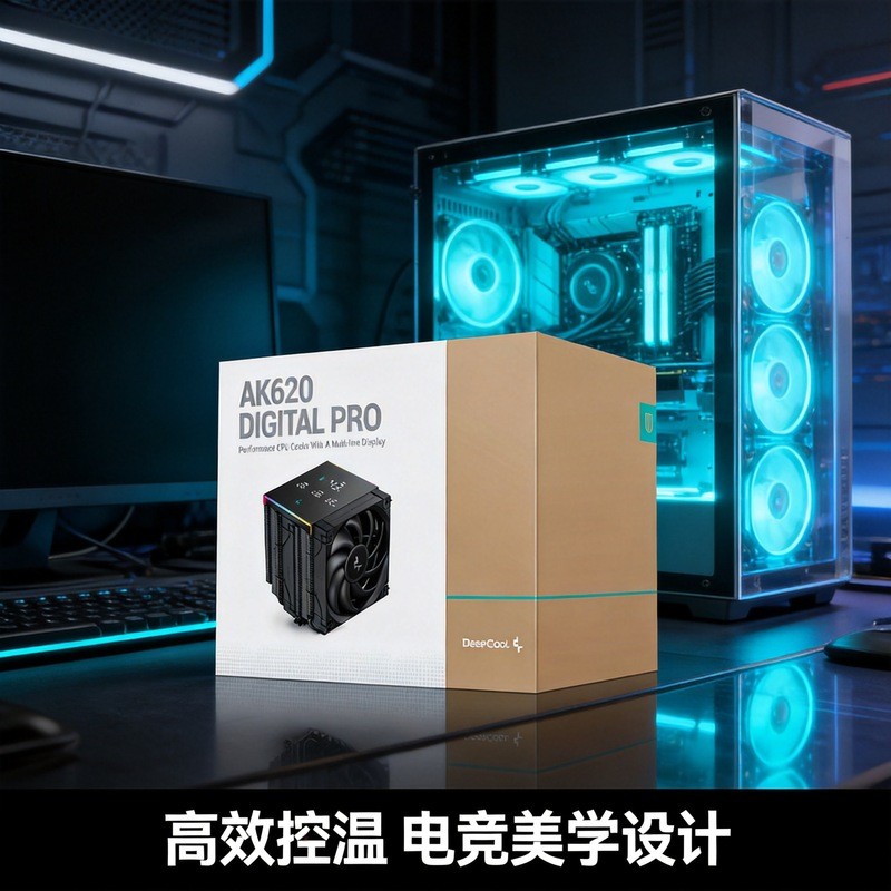 พัดลมระบายความร้อนด้วยอากาศ Deepcool AK620 DIGITAL PRO พร้อมหน้าจอแสดงผลดิจิตอลและไฟ ARGB สำหรับซีพี
