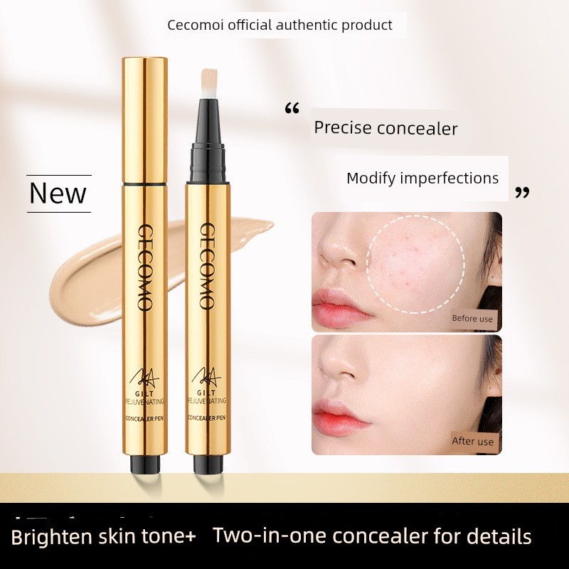 concealer คอนซีลเลอร์ GECOMO แปรงคอนซีลเลอร์ปากกา Push Type Cover Dark Circles Acne Marks Spots Brig