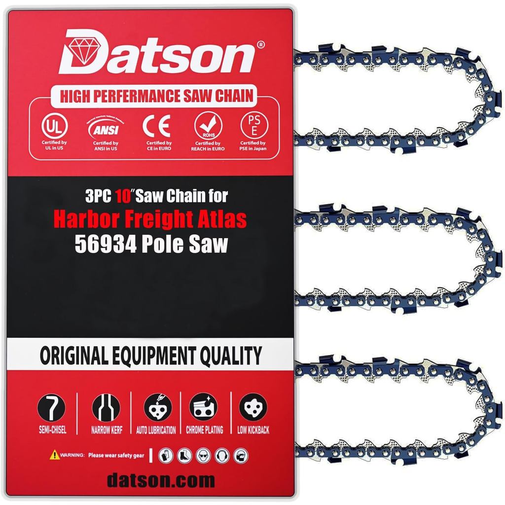 3PC 10 นิ้ว Pole Saw Chain สําหรับ Freight Harbor Atlas 56934, 10" Polesaw CHAIN สําหรับ EY401MP EY2