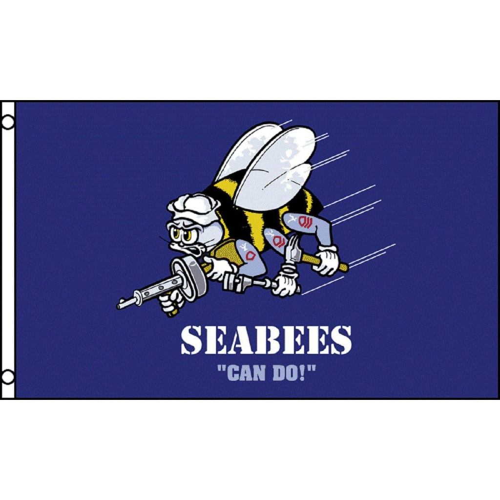 Seabees Navy Flag 3 X 5 United States Naval Construction Forces Banner