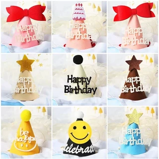 (สินค้าพร้อมส่งจากไทย) หมวกปาร์ตี้วันเกิด DIY หมวกวันเกิด ตกแต่งปาร์ตี้ HBD (G0106)