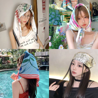 (2) ผ้าพันคอ คลุมไหล่ โพกศรีษะ ขนาด 70*70 cm