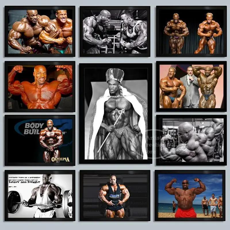 Ronnie Coleman Champion Bodybuilder โปสเตอร์ศิลปะผ้าใบ,ยิมกล้ามเนื้อฟิตเนสตกแต่งสําหรับห้องนั่งเล่น