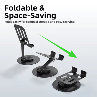 GOOJODOQ Foldable Phone Stand 360° Swivel Base Stable Suppor Charge While Using