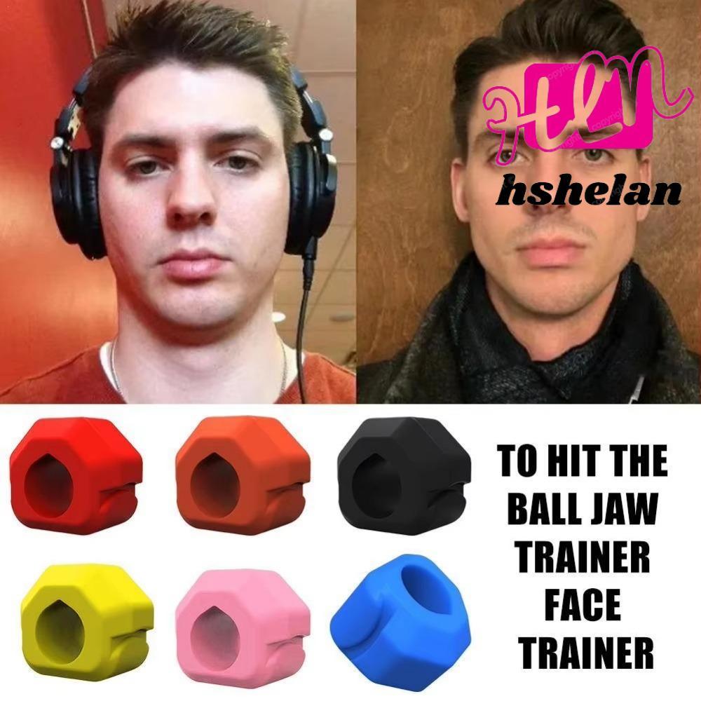 HHSHELAN Jaw Trainer, Anti-stress ซิลิโคน Jawline Exerciser, Gum เม็ด Exerciser Shaper BPA ฟรีลูกบอล