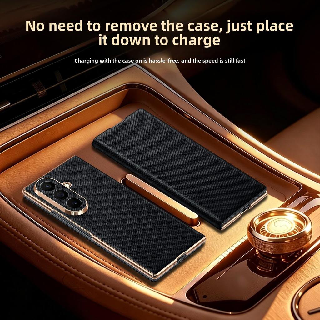 Rhombus Texture Magnetic Flip Case Samsung Galaxy Z พับ 8 Ultra Z พับ 7 Z 6 Z 5 Gold Edge เลนส์ป้องก