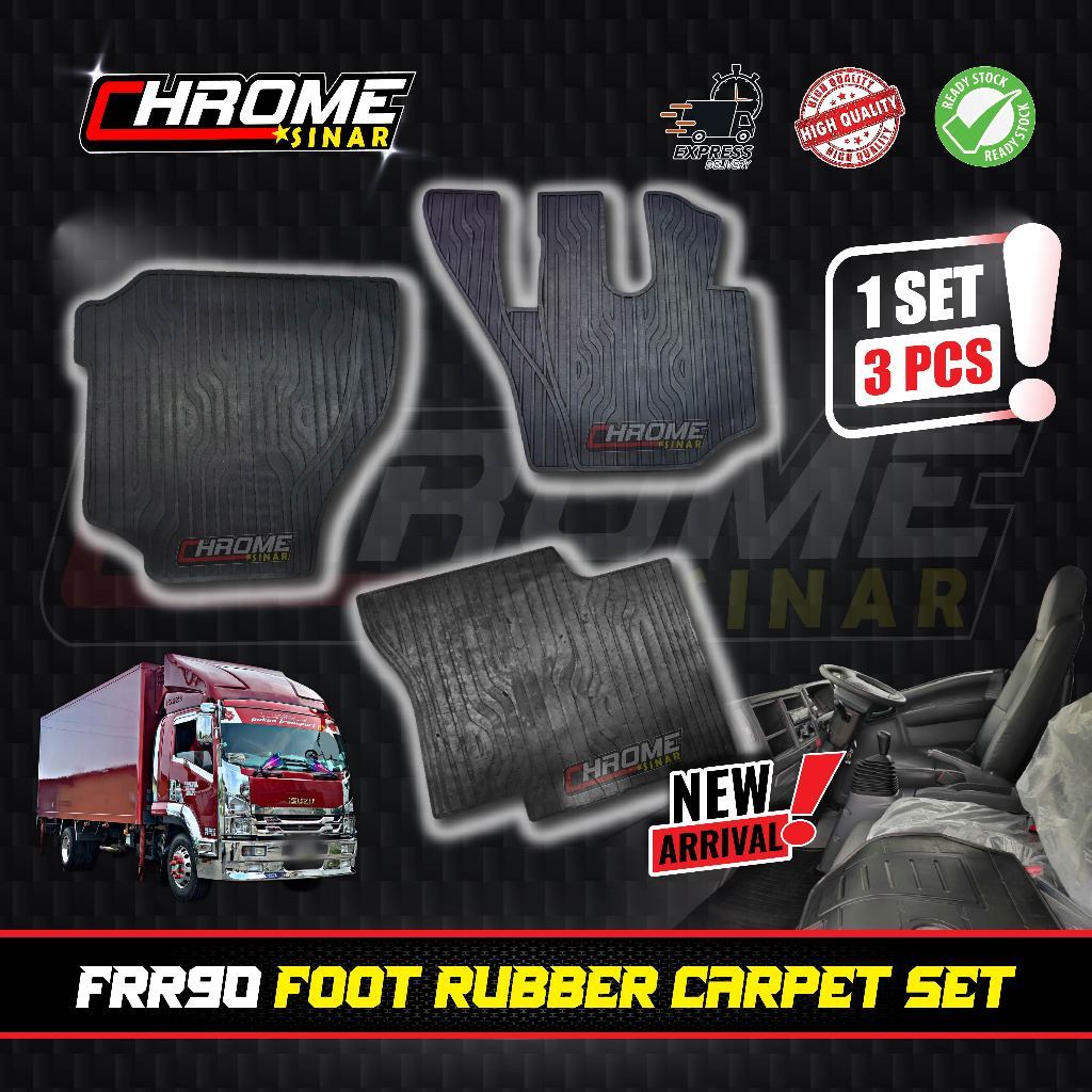 ISUZU FRR90 – SET RUBBER FOOT CARPET GETAH HITAM PREMIUM