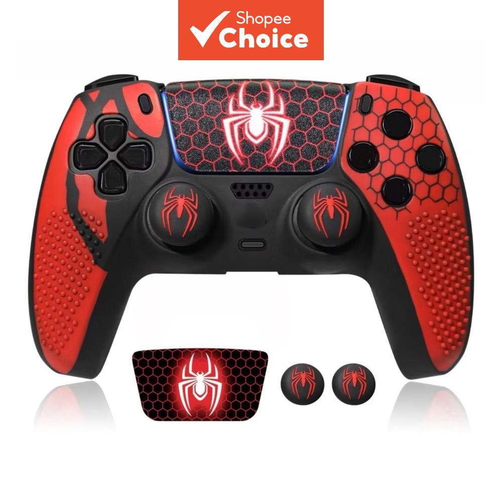 เคสซิลิโคนป้องกันสําหรับจอย PS5 (PlayStation 5 DualSense) พร้อมฝาปุ่ม ThumbSticks
