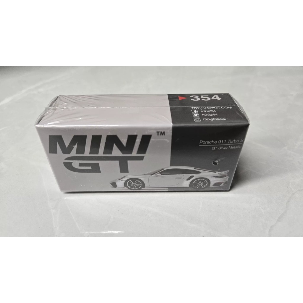 ยี่ห้อใหม่ MINIGT 354 1/64 Porsche 911 992 Turbo S Silver Alloy Car Model, minigt354 Original Packag