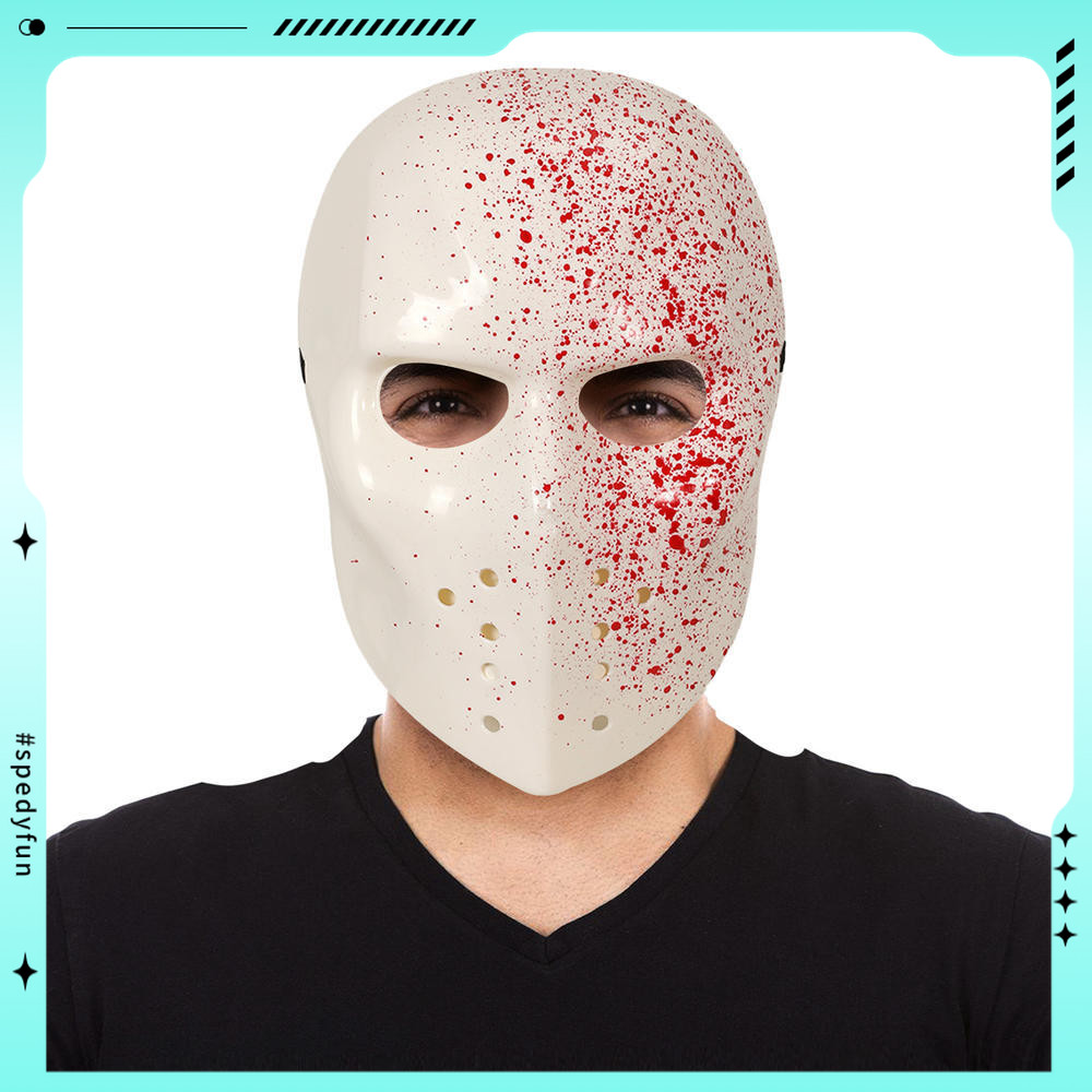 Universal Bloody Hockey Mask น้ําหนักเบาเลือด Splattered หน้ากากระบายอากาศที่มั่นคงสําหรับกิจกรรมสยอ