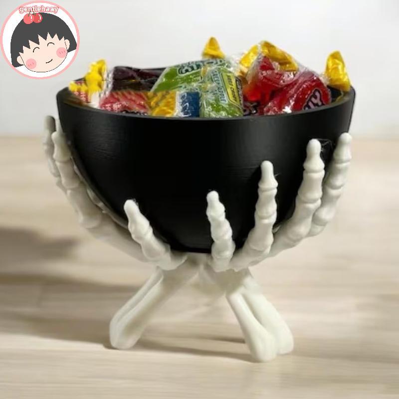 Gent Halloween Candy Bowl Gothic Skeleton Hands Candy Storage Holder Multifunctional Halloween Organ