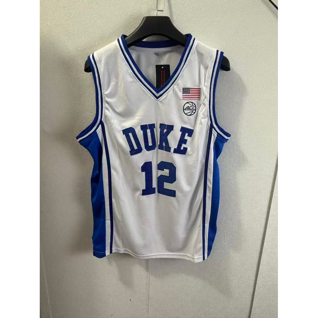 อเมริกันเบอร์ 12 Cameron Buser Duke University Jersey เสื้อกั๊กเสื้อบาสเก็ตบอลกีฬาลําลองทรงหลวม