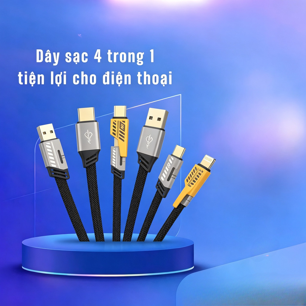 4-in-1 anti-break สายชาร์จเร็วสุด รองรับสายชาร์จ 3-in-1