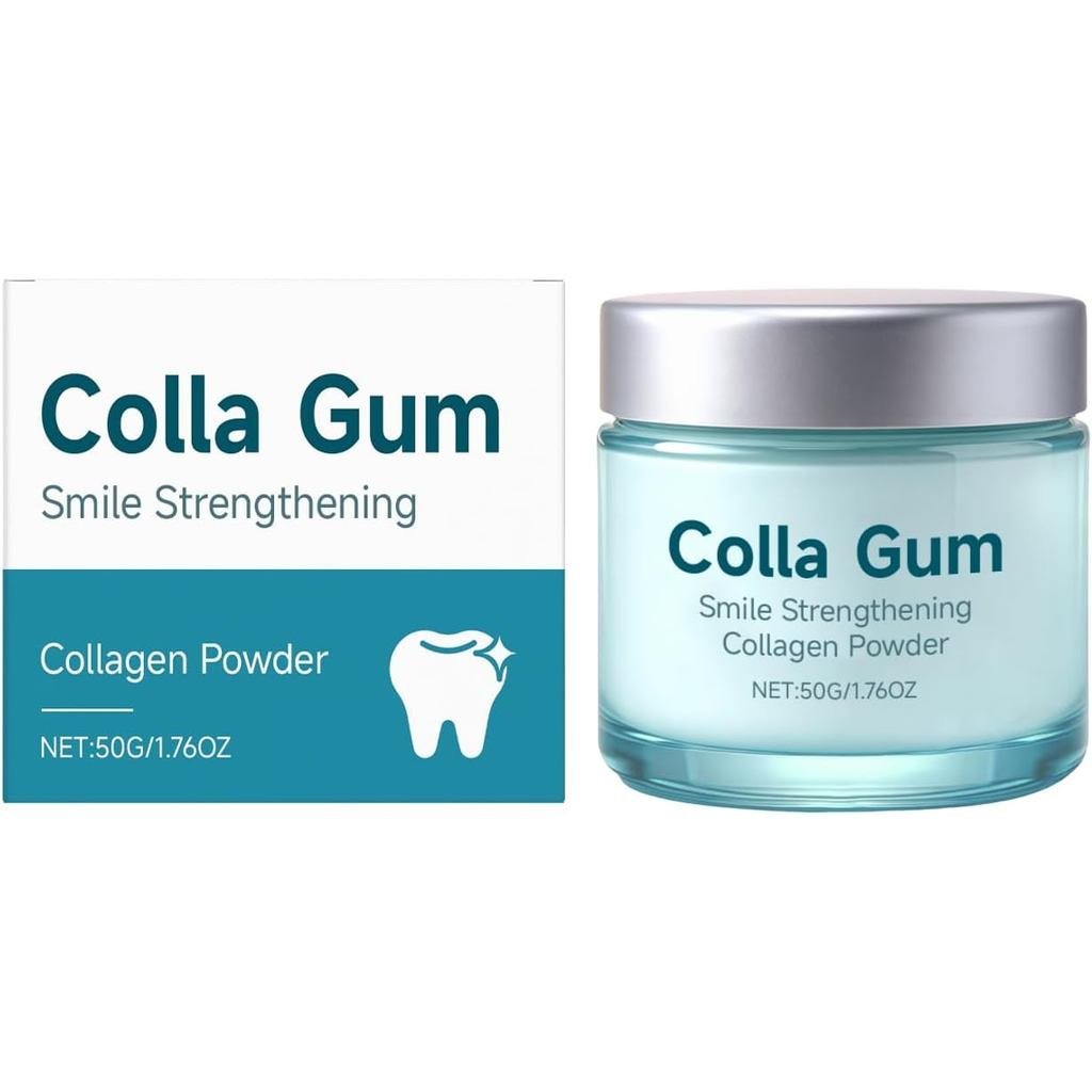 Collabrush ผงคอลลาเจน คอลลาเจน + ผงดูแลยาสีฟันหมากฝรั่ง Hydroxyapatite, Smile Strengthening Collagen