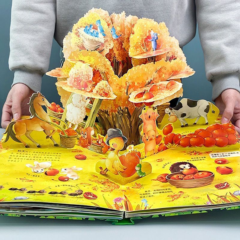 Magical Life Animal Pop-up Book เด็ก 3d Pop-up Book Flip Book หนึ่งปี Baby Hole Book 0 ถึง 3 ปีหนังส