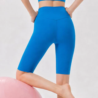 AirActive Leisure กางเกงขาสั้น เอวสูง ป้องกันการม้วนงอ สําหรับเล่นโยคะ ฟิตเนส วิ่ง ยกสะโพก