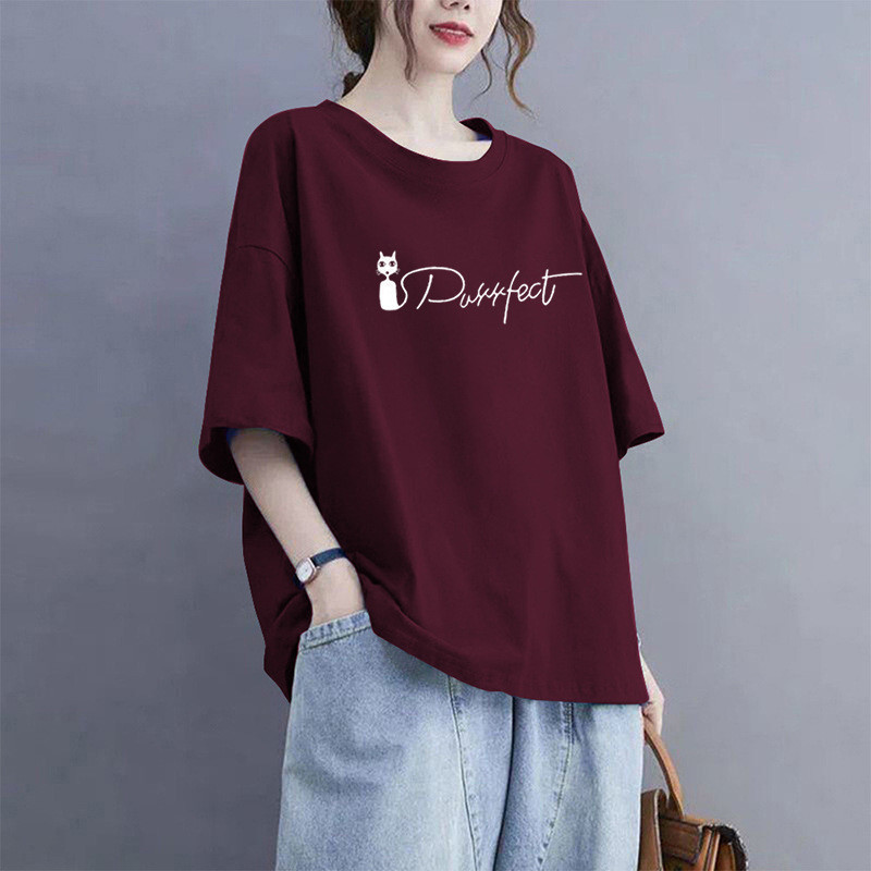 40-100KGPlus Size เสื้อยืดแขนสั้นผ้าฝ้ายผู้หญิง, ขนาดใหญ่ Casual และ Flattering T เสื้อ Top